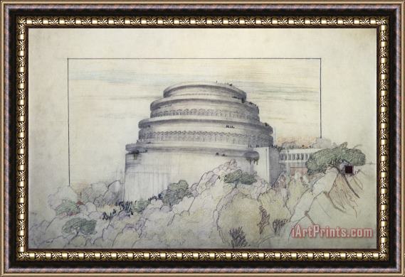 Frank Lloyd Wright Gordon Strong Automobile Objective (project) (perspective View). Sugarloaf Mountain, Md Framed Print