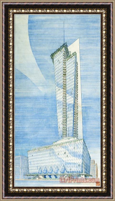 Frank Lloyd Wright Rogers Lacy Hotel, Dallas, Tx (project) Framed Print