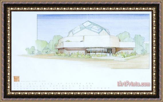 Frank Lloyd Wright Valley National Bank, Phoenix, Az (project) Framed Painting