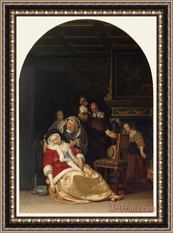 Frans Van Mieris The Elder The Doctor's Visit Framed Painting