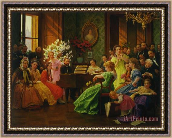 Franz Dvorak Smetana And His Friends in 1865 Framed Print