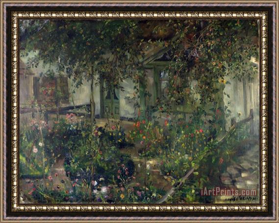 Franz Heinrich Louis Flower garden in bloom Framed Painting