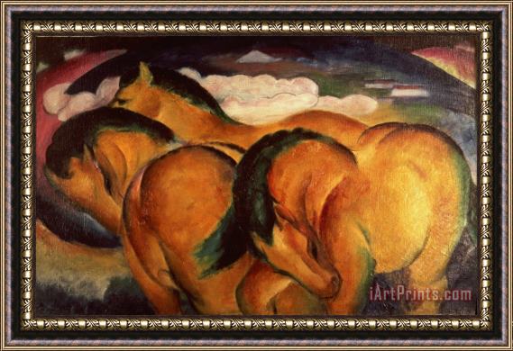 Franz Marc Little Yellow Horses Framed Painting