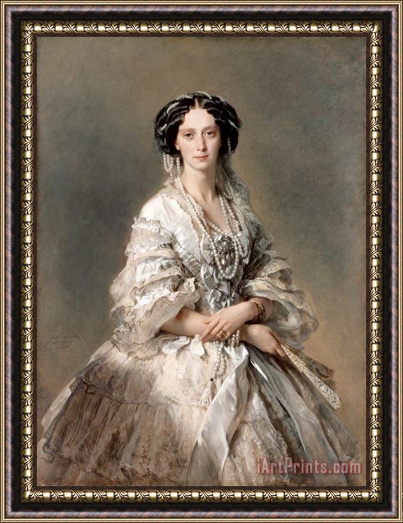 Franz Xaver Winterhalter Portrait of Empress Maria Alexandrovna Framed Print