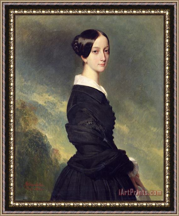 Franz Xaver Winterhalter Portrait of Francisca Caroline de Braganca Framed Print