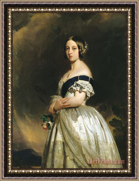 Franz Xaver Winterhalter Queen Victoria Framed Painting