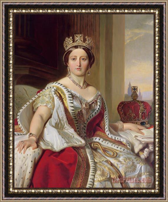 Franz Xavier Winterhalter Portrait of Queen Victoria Framed Painting