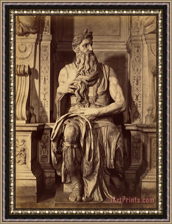 Fratelli Alinari Moise by Michael Angelo, Central Sculpture of The Tomb of Julius The Second Framed Print