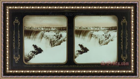 Frederic And William Langenheim Niagara Falls Winter Views, Table Rock, Canada Side Framed Print