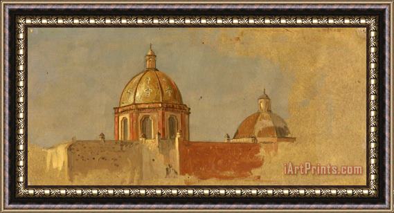 Frederic Edwin Church Colombia Or Ecuador, Church Roofs Framed Painting