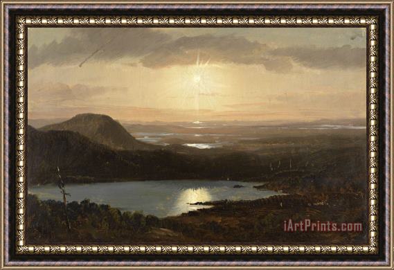 Frederic Edwin Church Eagle Lake Viewed From Cadillac Mountain, Mount Desert Island, Maine Framed Painting
