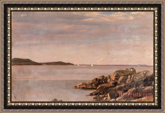Frederic Edwin Church Mt. Desert Island, Maine Coast Framed Painting