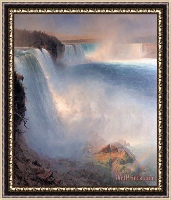 Frederic Edwin Church Niagara Falls, From The American Side Framed Painting