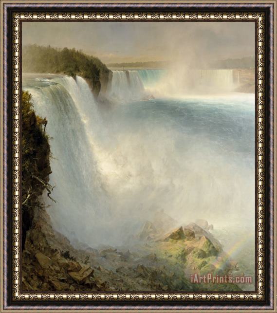 Frederic Edwin Church Niagara Falls, From The American Side Framed Painting