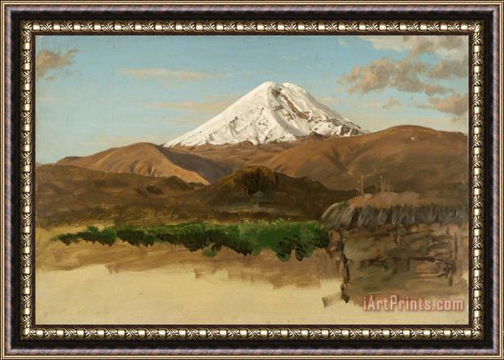 Frederic Edwin Church Study of Mount Chimborazo, Ecuador Framed Print