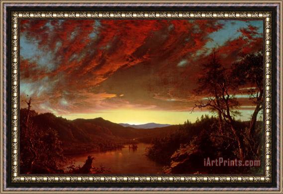 Frederic Edwin Church Twilight in the Wilderness Framed Painting