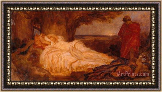 Frederic Leighton Colour Study for 'cymon And Iphigenia' Framed Painting