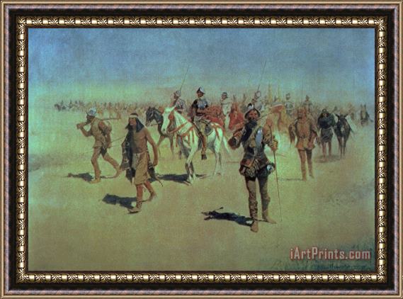 Frederic Remington Francisco Vasquez de Coronado Making his Way Across New Mexico Framed Print