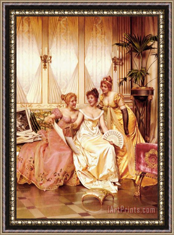 Frederic Soulacroix The Three Connoisseurs Framed Painting
