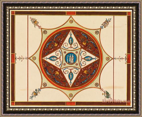 Frederick Crace Design for a Painted Ceiling Framed Print
