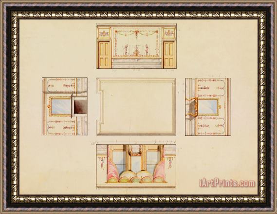 Frederick Crace Design for Ceiling And Four Walls of Room Framed Print