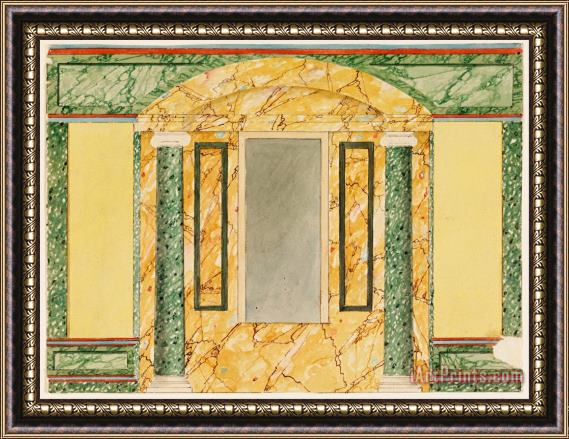 Frederick Crace Wall Elevation with Marbled Niche Framed Print