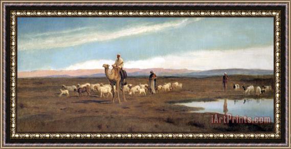 Frederick Goodall Leading the Flock to Pasture Framed Print