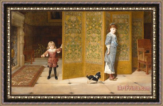 Frederick Goodall Puritan And Cavalier Framed Painting