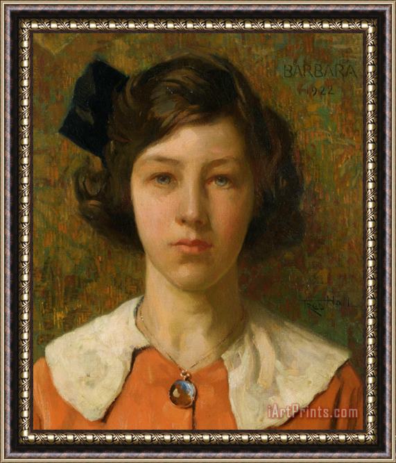Frederick Hall Portrait of Barbara The Artists Daughter Framed Painting