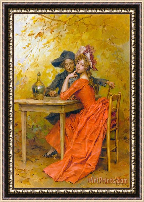 Frederick Hendrik Kaemmerer The Lady in Red Framed Painting