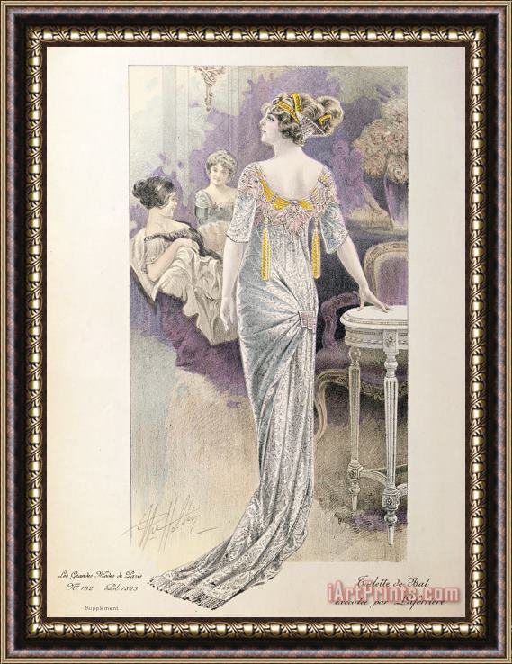 French School Ball Gown Framed Painting