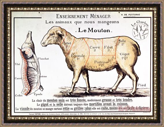 French School Mutton Framed Painting