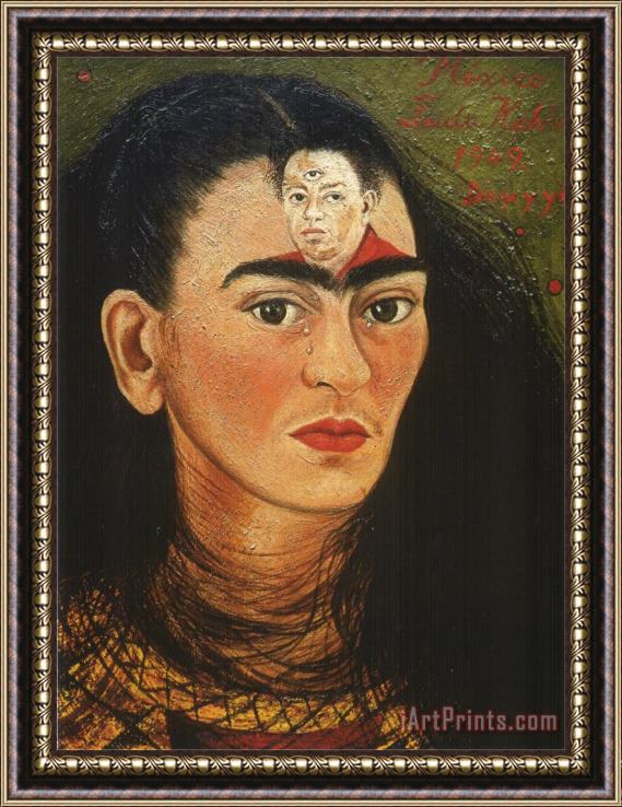 Frida Kahlo Diego And I 1949 Framed Painting