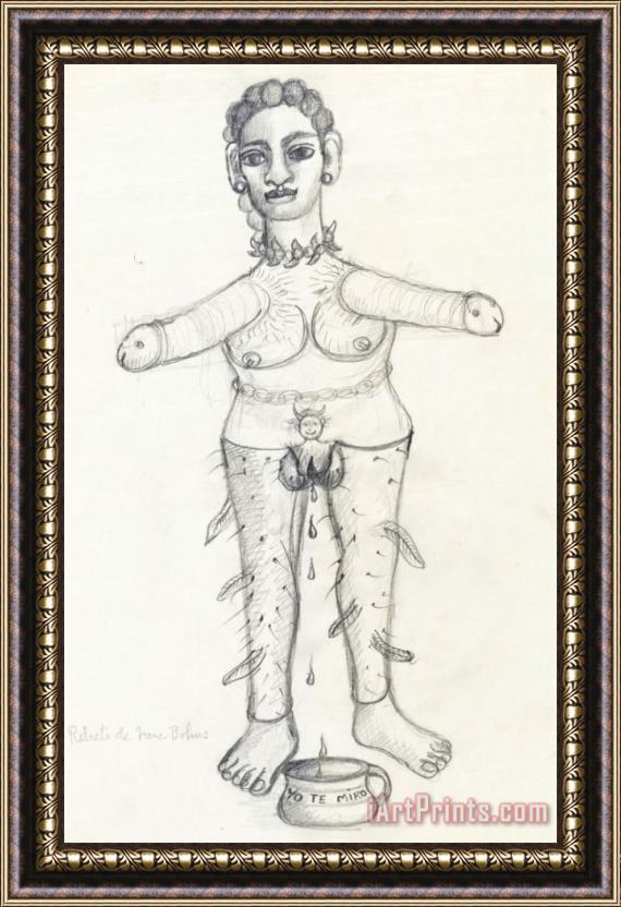 Frida Kahlo Retrato De Irene Bohus Framed Painting