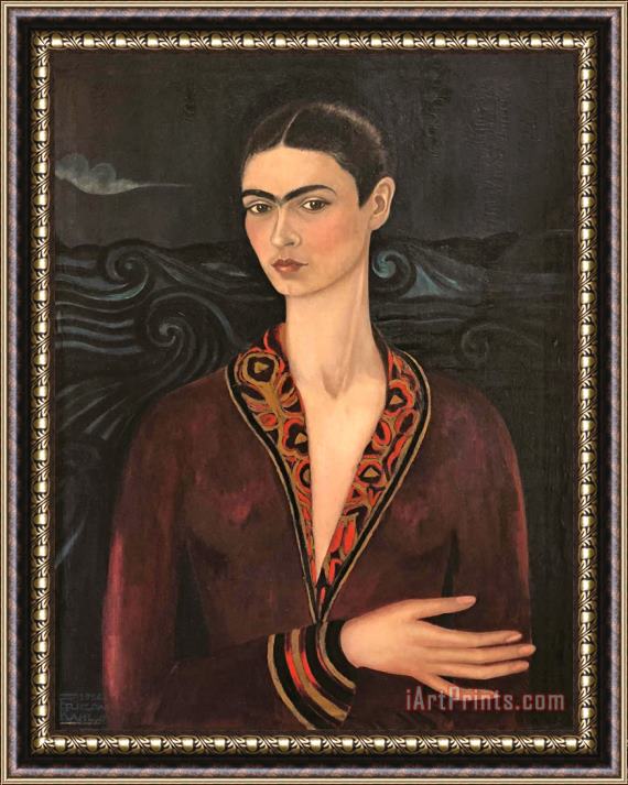 Frida Kahlo Self Portrait in a Velvet Dress 1926 Framed Painting