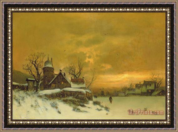 Friedrich Nicolai Joseph Heydendahl Winter Landscape Framed Print