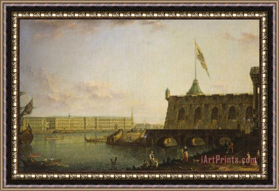 Fyodor Alexeyev View of The Peter And Paul Fortress And Palace Embankment Framed Print