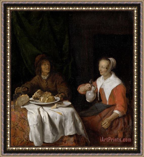 Gabriel Metsu Man And Woman at a Meal Framed Print