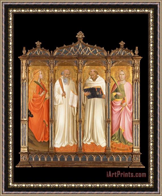 Gaddi, Agnolo St. Mary Magdalene, St. Benedict, St. Bernard of Clairveaux And St. Catherine of Alexandria Framed Print