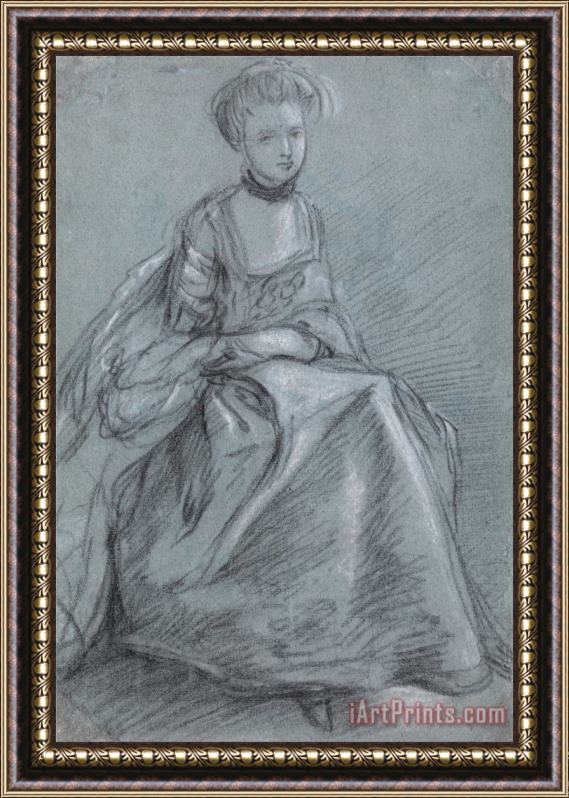 Gainsborough, Thomas A Woman Seated Framed Painting
