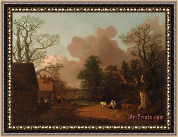 Gainsborough, Thomas Landscape with Milkmaid Framed Painting