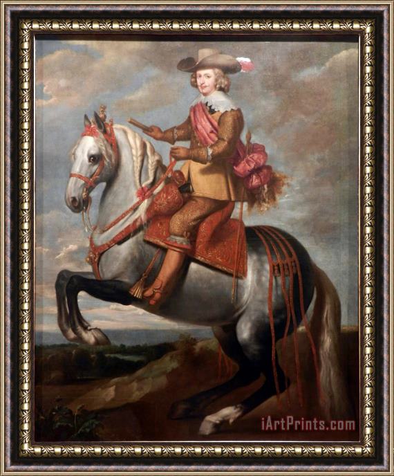 Gaspar de Crayer Equestrian Painting of Infant Cardinal Don Fernando of Austria Framed Painting