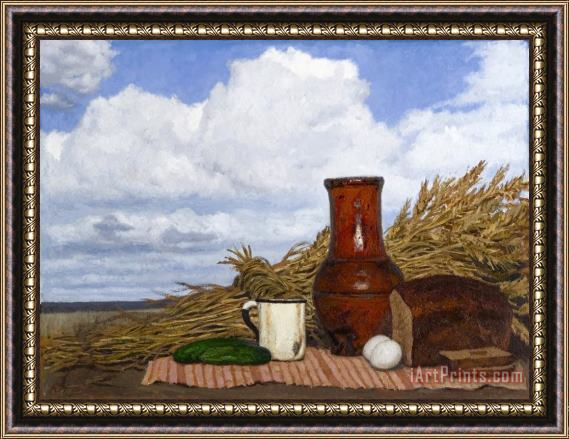 Gely Korzhev Lunch in a Field, 1990 Framed Painting