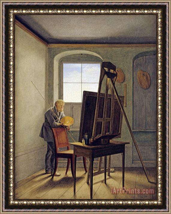 Georg Friedrich Kersting Caspar David Friedrich in His Studio Framed Painting
