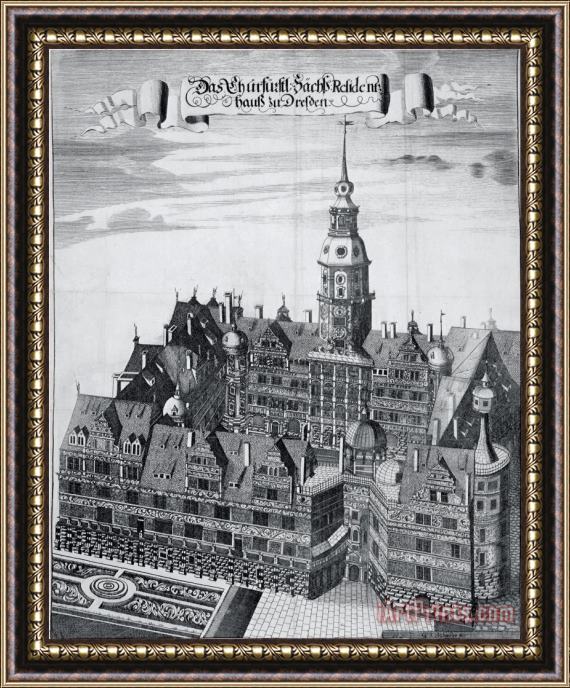 Georg Jakob Schneider The Electoral Palace in Dresden Framed Painting