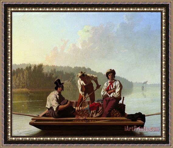 George Caleb Bingham Boatmen on The Missouri Framed Painting