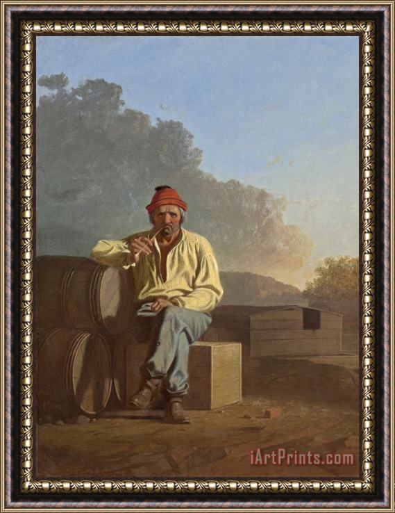 George Caleb Bingham Mississippi Boatman Framed Painting