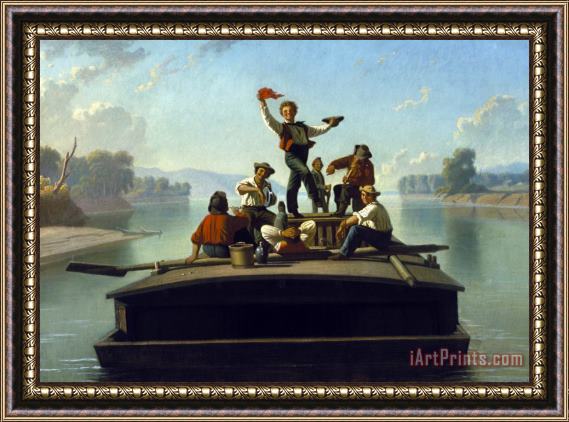George Caleb Bingham The Jolly Flatboatmen Framed Painting