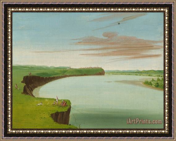 George Catlin Distant View of The Mandan Village Framed Print