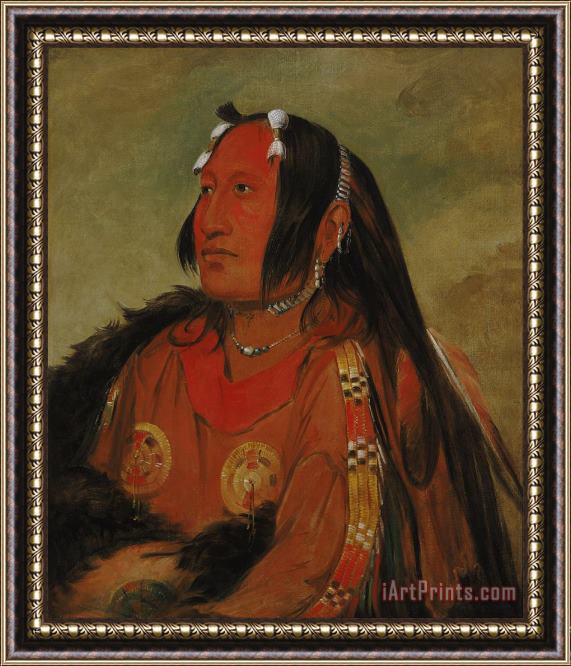 George Catlin Wi Jun Jon, Pigeon's Egg Head (the Light), a Distinguished Young Warrior Framed Painting